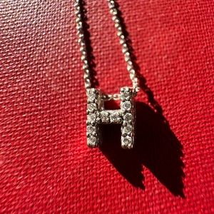 Roberto Coin Tiny Treasures H Necklace 18k white gold